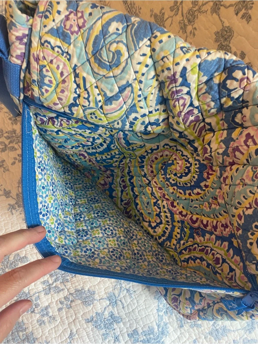 Vera Bradley Vintage Classic Messenger Bag Capri Blue Y2K